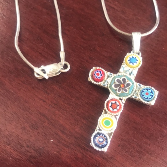 ITALIAN Sterling Silver Set Handcrafted Millefiori Artisan Glass Bought In Italy - Picture 4 of 10